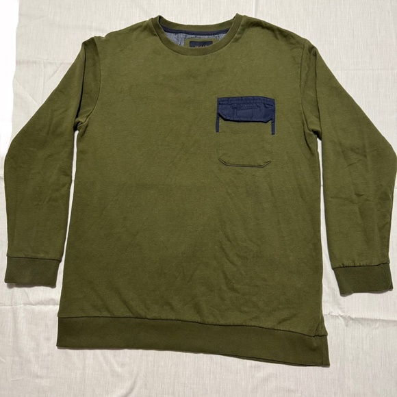 dark green sweater utility style with 1 pocket front brand nomad size large - Picture 1 of 4